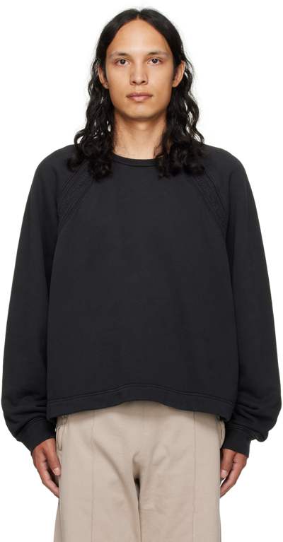 Shop Acne Studios Black Embossed Sweatshirt In 900 Black