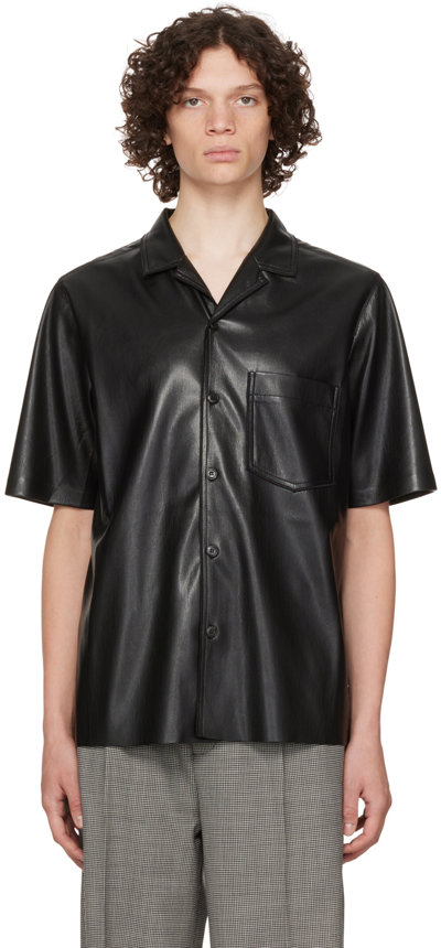 Shop Nanushka Black Bodil Vegan Leather Shirt