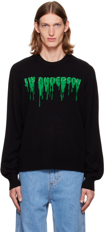 Shop Jw Anderson Black Slime Sweater In 993 Black/green