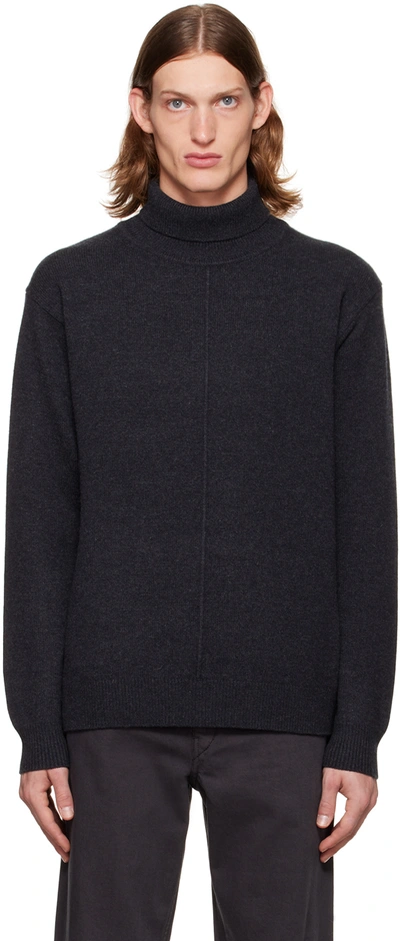 Joseph Gray Soft Wool Turtleneck In 0210 Dark Grey Melan