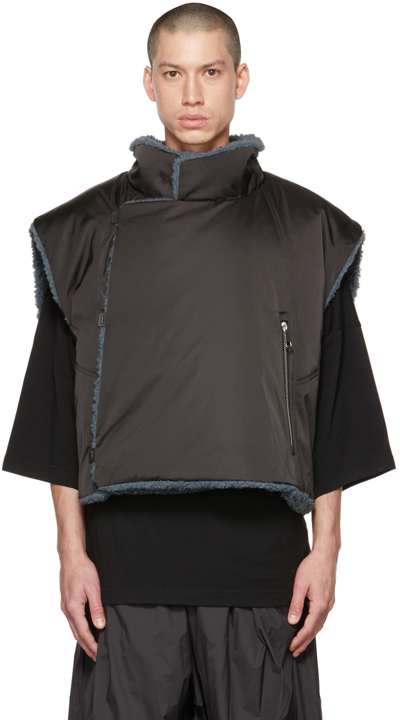 Shop A. A. Spectrum Black & Blue Lane Reversible Down Vest In Void Black