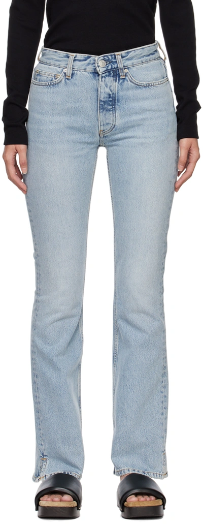 Shop Won Hundred Blue Rob Slit Jeans In Worn Out 10