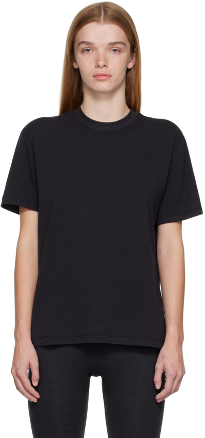 Shop Skims Black  Boyfriend Sleep T-shirt In Onyx