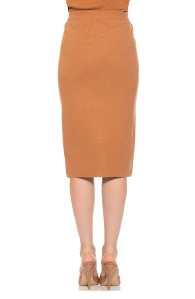 Alexia Admor Ariana Midi Pencil Skirt In Camel