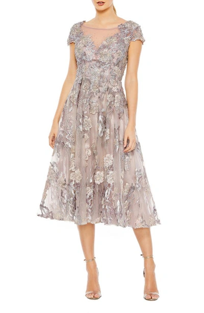 Shop Mac Duggal Embroidered Floral Cocktail Dress In Lilac