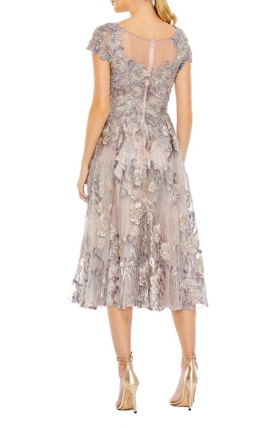 Mac Duggal Womens Beaded Mesh Cocktail And Party Dress In Lilac