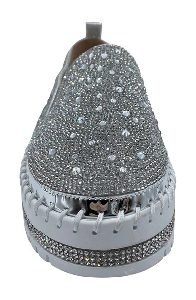Azalea Wang Rhinestone Sneaker In Silver