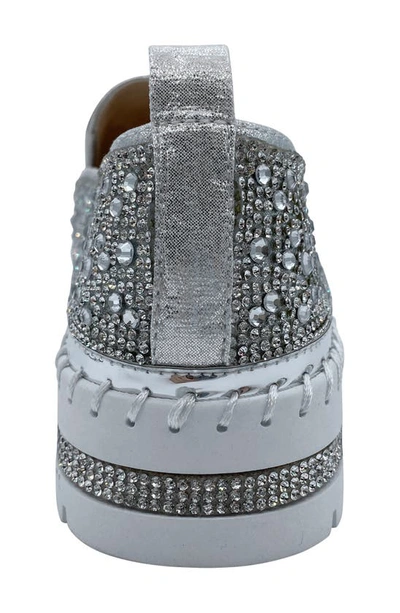 Shop Azalea Wang Rhinestone Sneaker In Silver