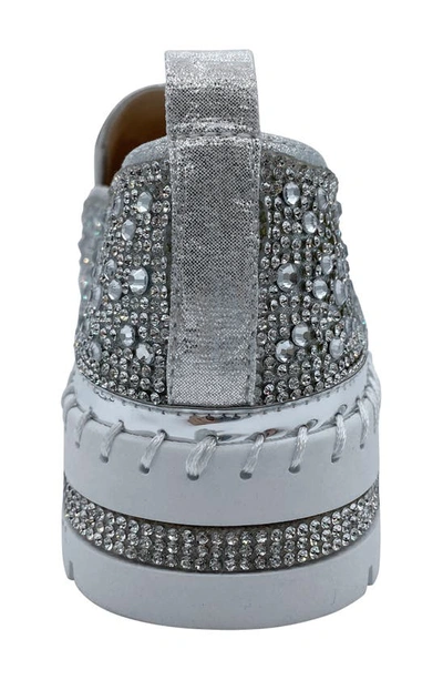 Azalea Wang Rhinestone Sneaker In Silver
