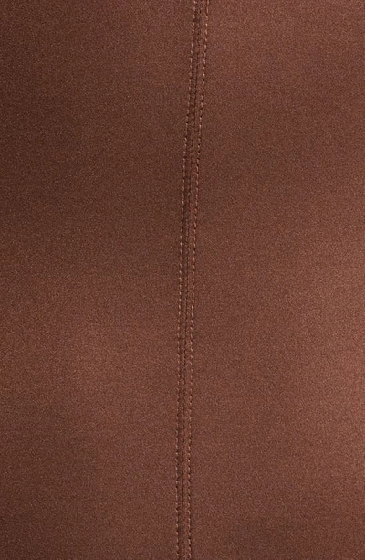 Skims Stretch Satin Underwire Thong Bodysuit In Cocoa