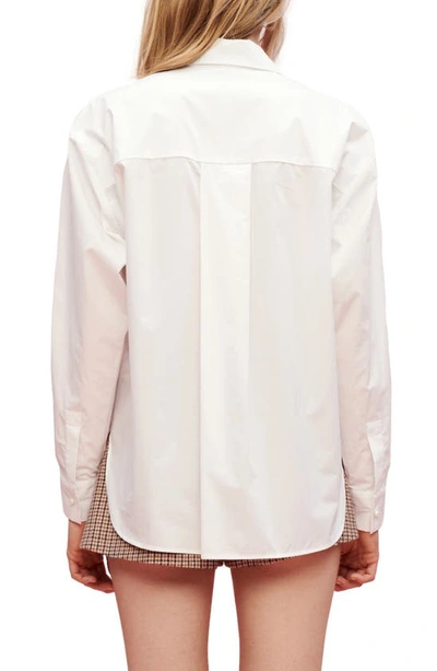 Shop Maje Cipuna Long Sleeve Cotton Blouse In White