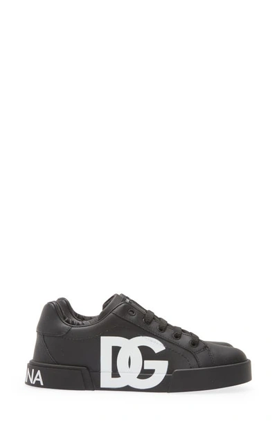 Shop Dolce & Gabbana Logo Low Top Sneaker In 8b956 Black/ Black