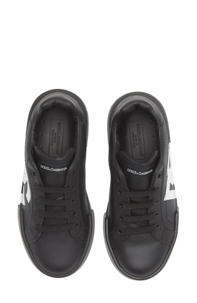 Shop Dolce & Gabbana Logo Low Top Sneaker In 8b956 Black/ Black
