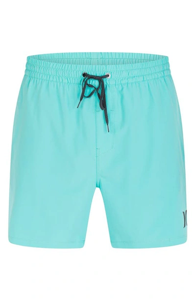 Shop Hurley One & Only Solid Volley Swim Trunks In Aura Green