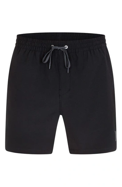 Shop Hurley One & Only Solid Volley Swim Trunks In Black