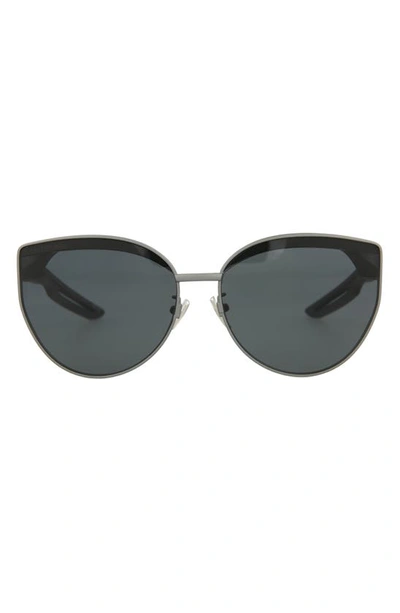 Shop Balenciaga 63mm Cat Eye Sunglasses In Ruthenium Ruthenium Grey