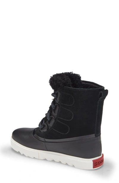 Sorel Joan Of Arctic Next Lite Waterproof Wedge Snow Boot In Black Sea Salt