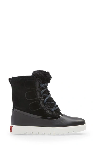 Sorel Joan Of Arctic Next Lite Waterproof Wedge Snow Boot In Black Sea Salt