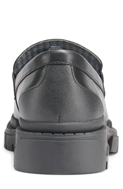 Karl Lagerfeld Recycled Leather Penny Loafer In Black