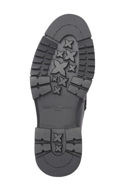 Karl Lagerfeld Recycled Leather Penny Loafer In Black