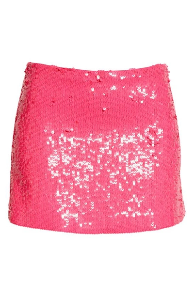 Shop Alice And Olivia Rubi Sequin Miniskirt In Wild Pink