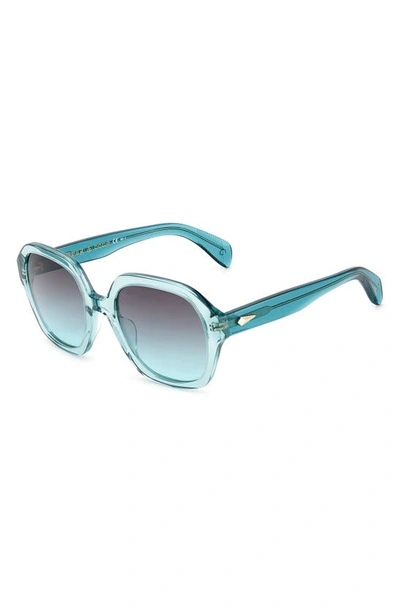 Rag & Bone 53mm Gradient Square Sunglasses In Teal