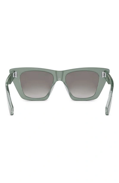 Shop Celine 51mm Cat Eye Sunglasses In Shiny Light Green / Smoke