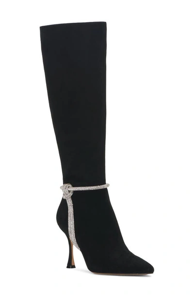 Carlyma Knee High Boot In Black Suede