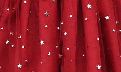 Shop Popatu Kids' Foil Star Dress In Red