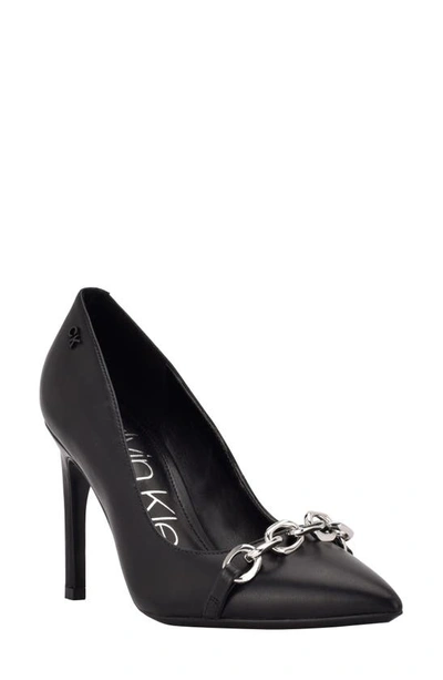 Calvin Klein Women's Heari Chain Dress Pumps Women's Shoes In Black |  ModeSens