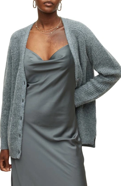 Shop Allsaints Leanne Shine Cardigan In Grey Marl