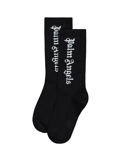 Shop Palm Angels Kids Socks For Boys In Black