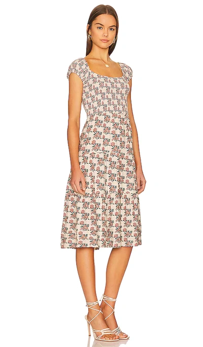 Shop Nation Ltd Faye Delicate Smocked Midi Dress In Heirloom
