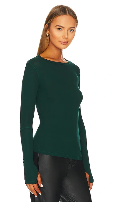 Michael Lauren Everett Long Sleeve Thumbhole Tee In Emerald Green