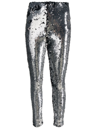 Shop Isabel Marant Madillio Leggings With Sequins In Metallic