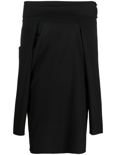 Shop Mm6 Maison Margiela Short Dress With Bare Shoulders In Black