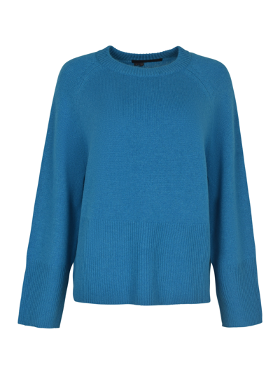 Shop 360cashmere Rib Knit Sweater In Turquoise
