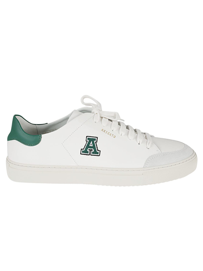 Shop Axel Arigato Clean 90 Varsity Sneakers In White/kale Green