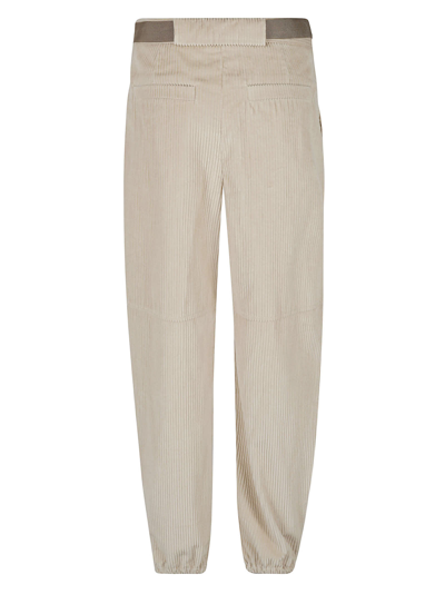 Shop Brunello Cucinelli Belted Corduroy Trousers In Ivory