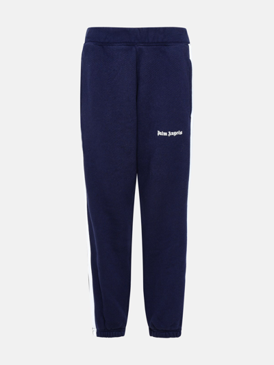 Shop Palm Angels Sporty Blue Cotton Pants