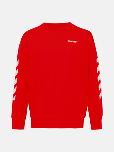 Shop Off-white Red Cotton Arrow Sweatshirt