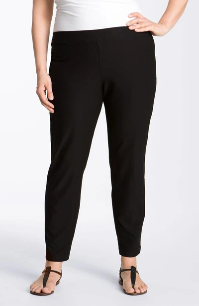 Shop Eileen Fisher Crepe Ankle Pants In Black