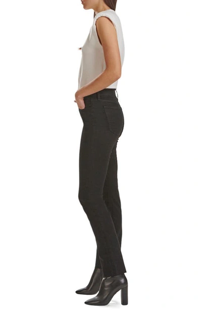 Shop Jen7 By 7 For All Mankind Ripped Slim Straight Leg Jeans In Black