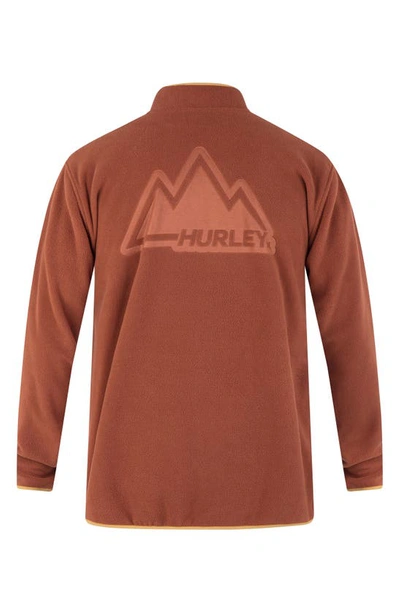 Shop Hurley Mesa Windchill Quarter-zip Fleece Sweatshirt In Zion Rust