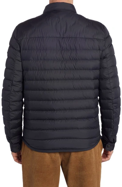 Shop Moncler Sanary Quilted Down Shirt Jacket In Navy