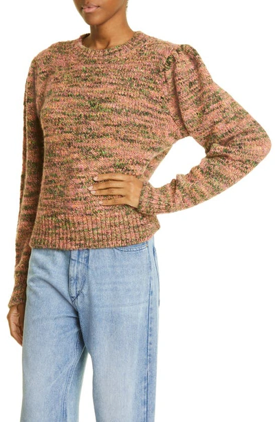 Shop Isabel Marant Étoile Pleany Marled Blouson Sleeve Sweater In Multicolor