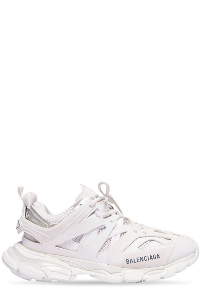 Shop Balenciaga Logo Printed Track Sneakers In White
