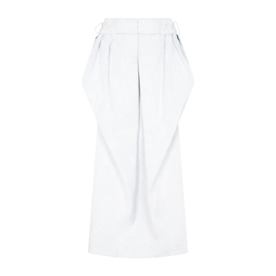 Shop Maison Margiela Denim Gathered Skirt In White