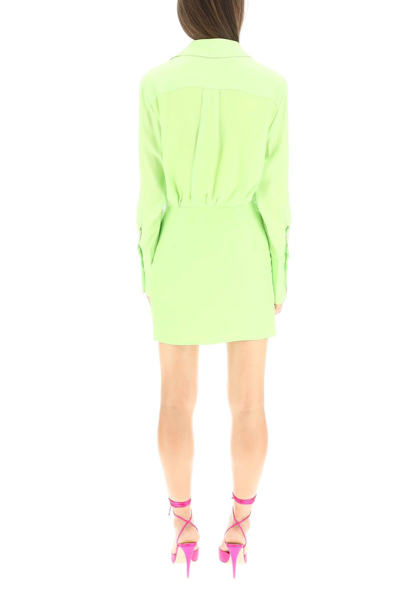 Shop Gauge81 'naha Short' Silk Dress In Green