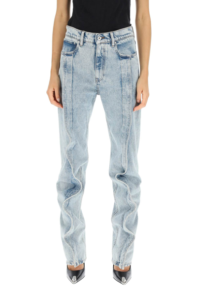 Shop Y/project Y Project Banana Slim Jeans In Blue